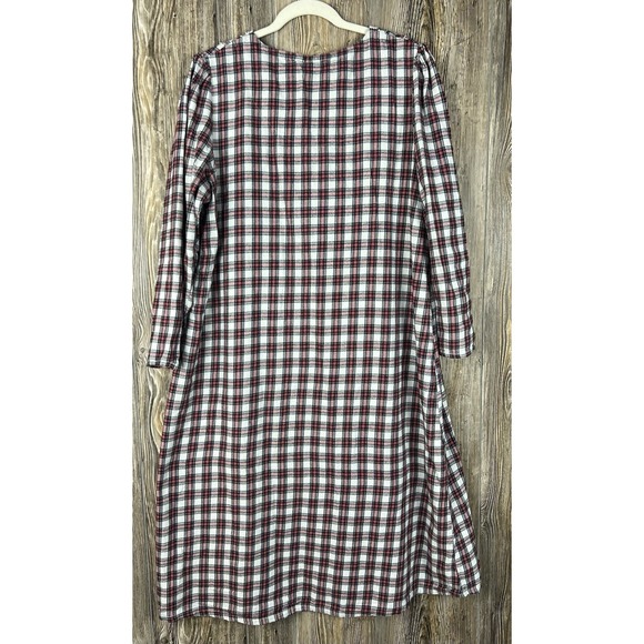 Aria XL Plaid Flannel Nightgown 1/4 Button Cottagecore Grandmacore Warm Cozy - Picture 5 of 11